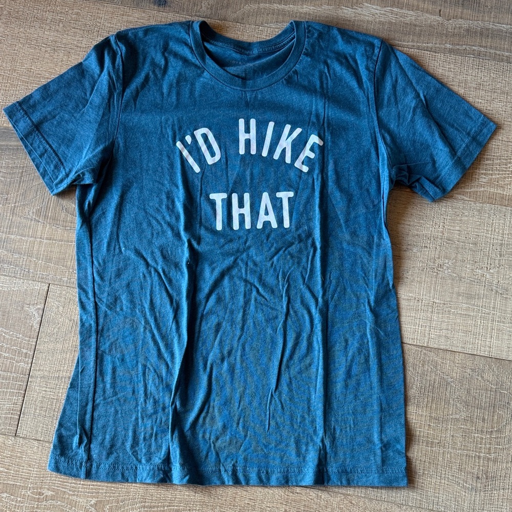 Women's Short Sleeve Graphic Tee - Blue "I'd Hike That"